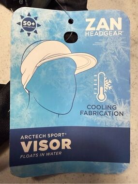NWT- ZAN Unisex Headgear Arctech Sport Visor in Black-UVF 50-Black Camo-Floats